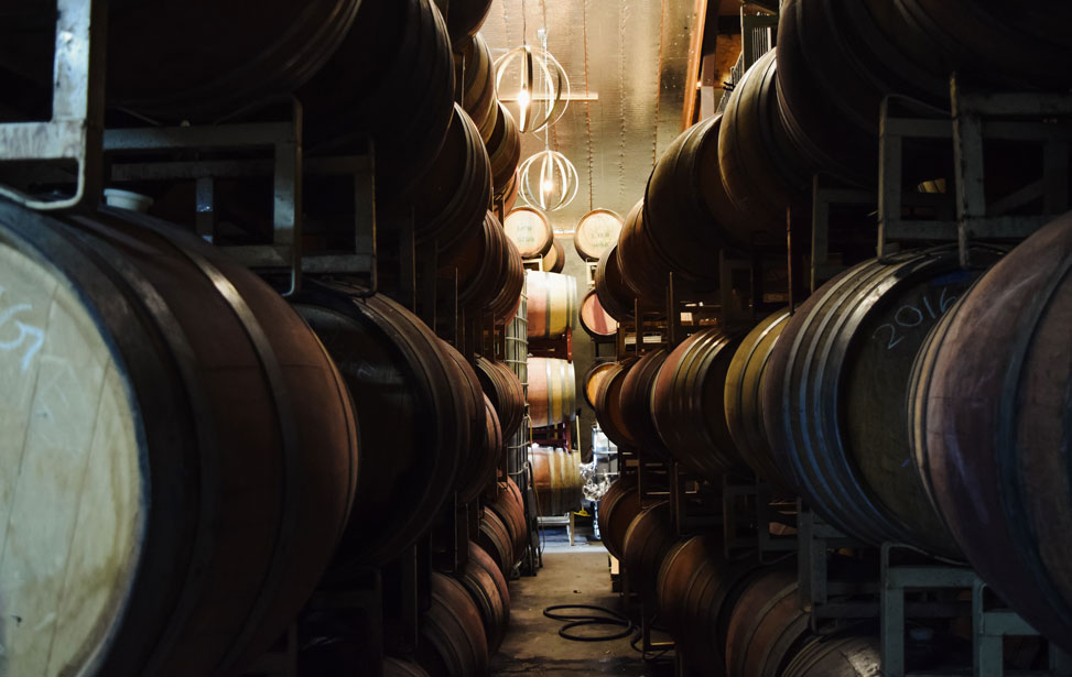 Photo of wine barrels